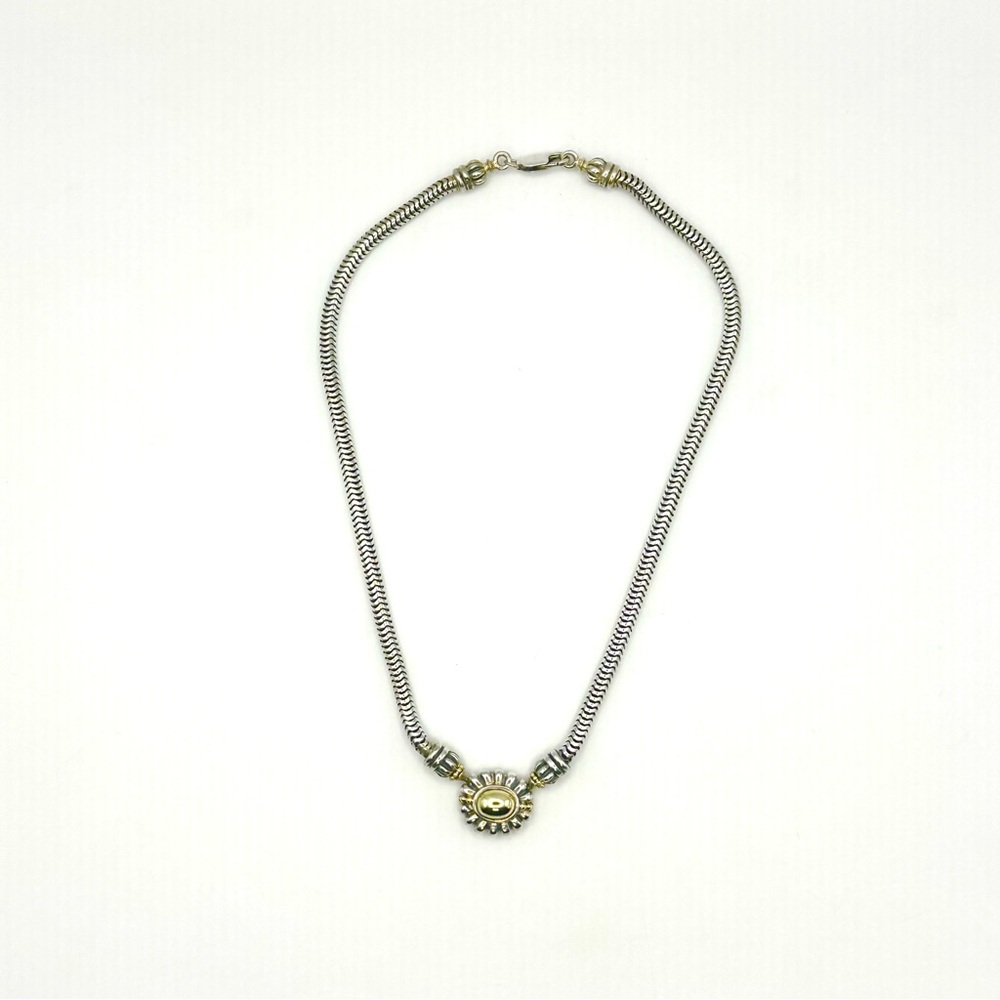 Lagos Caviar Sterling & 18 Kt Gold Necklace - Picture 2 of 9